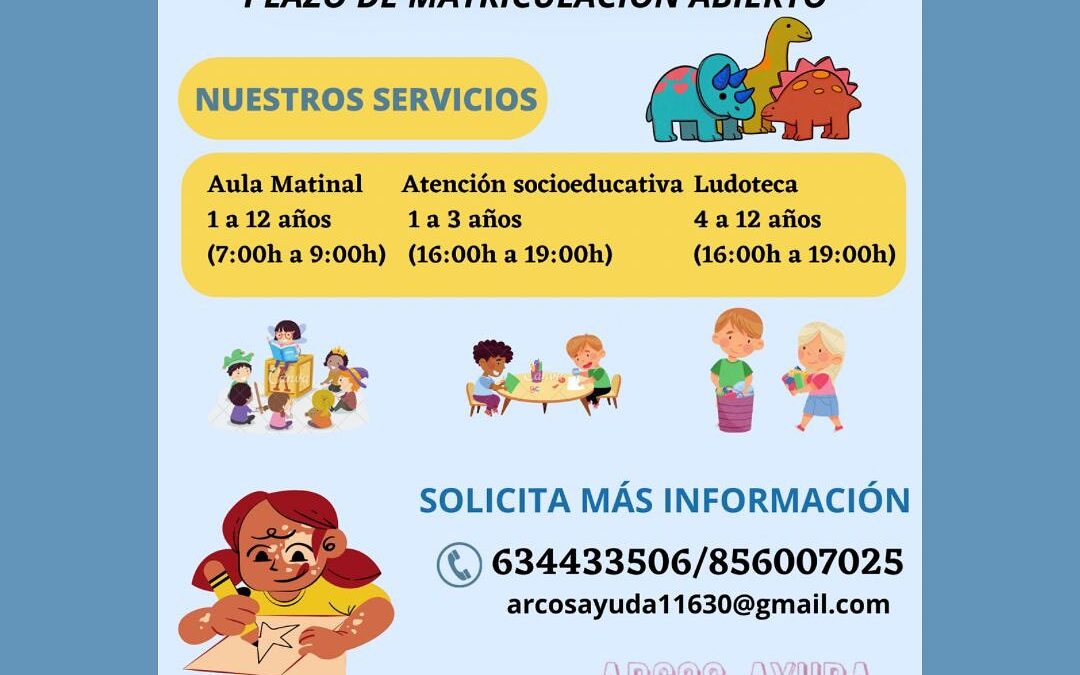 Ya se encuentra abierto el plazo de matriculación para acceder a los servicios de ‘Ludoguarde’, proyecto de Arcos Ayuda.