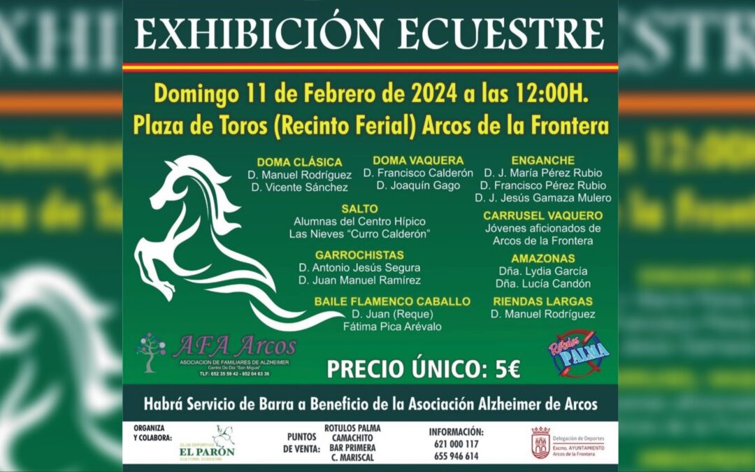 Exhibición Ecuestre a beneficio de la Asociación de Familiares de Alzheimer, este domingo a partir de las 12.00h