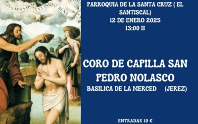 La Parroquia de la Santa Cruz del Santiscal organiza para el 12 de enero un concierto benéfico a cargo del Coro de Capilla San Pedro Nolasco de Jerez