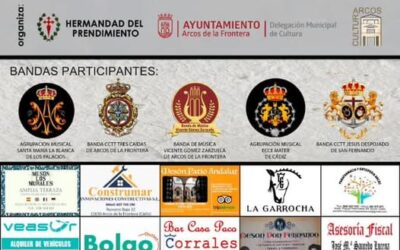 El Paseo de Andalucía acoge este próximo domingo el XV Certamen de Bandas ‘Ciudad de Arcos’ que organiza la Hdad. del Prendimiento