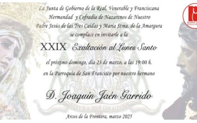 Joaquín Jaén Garrido será el encargado de la XXIX Exaltación al Lunes Santo