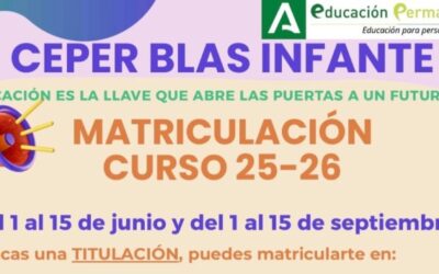 El Centro de Educación Permanente Blas Infante abre el próximo 1 de junio el plazo de matriculación para el curso académico 2025-2026