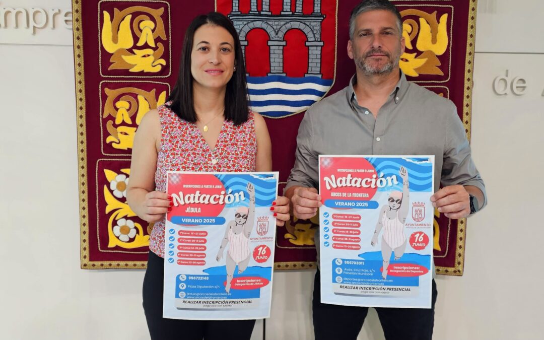 Los cursos de natación darán comienzo el lunes 16 de junio, tanto en Arcos como en Jédula